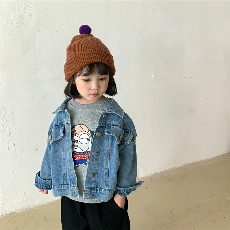 

Spring Autumn New boys and girls fashion rainbow denim jackets 2-7 years children loose casual coat