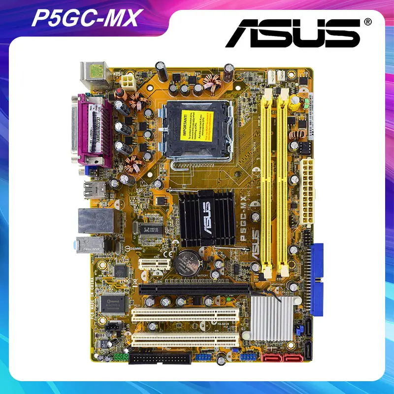 

ASUS P5GC-MX LGA 775 Intel 945GC Desktop Motherboard Support Intel Core2 Duo Processor DDR2 800 RAM Memory PCI-E X16 Micro ATX