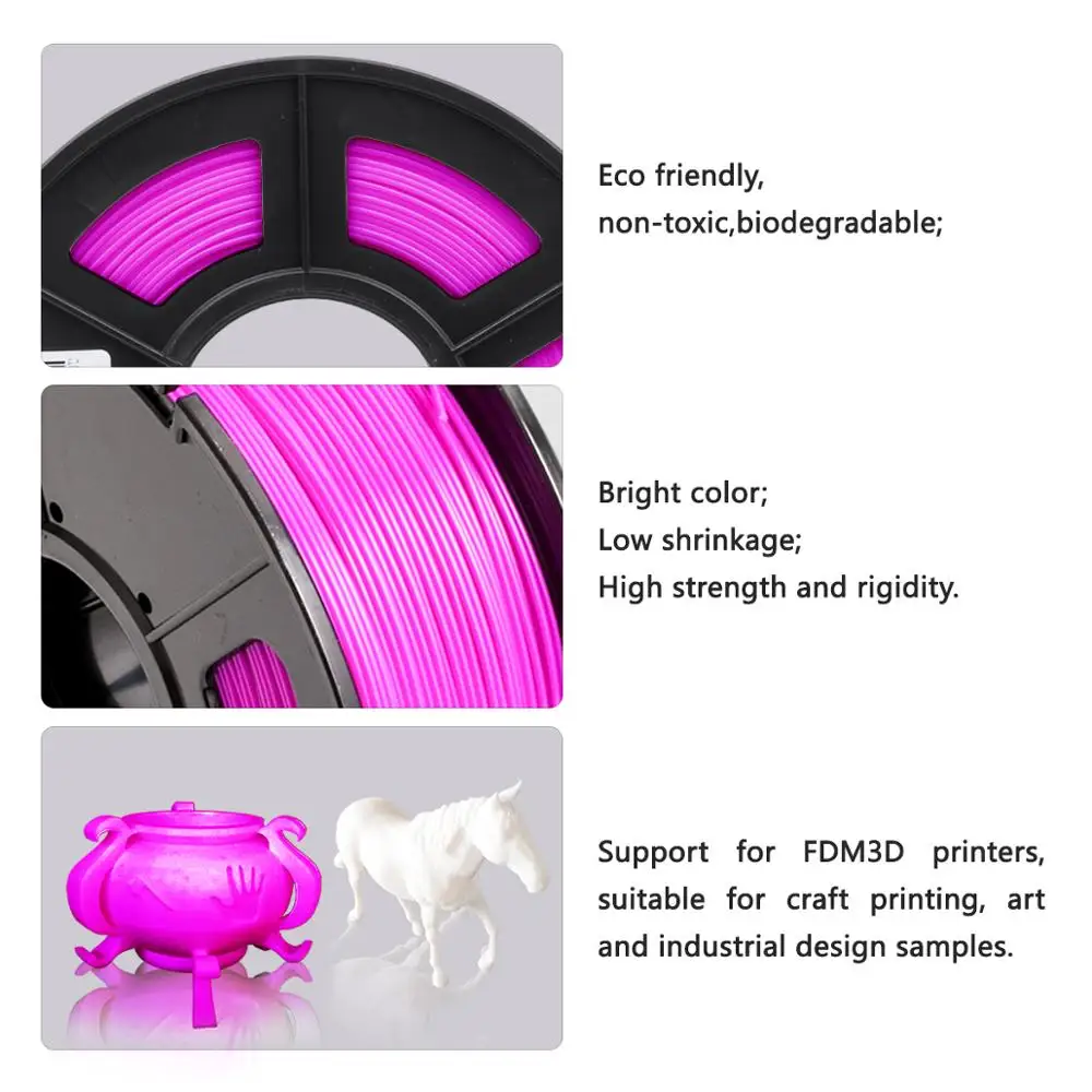 PLA Filament 1.75mm 3.00MM 1kg 2.2 LBS Luminous 6 Colors Plastic Resin 3d Printer Original Sunlu Sublimation Products Printing