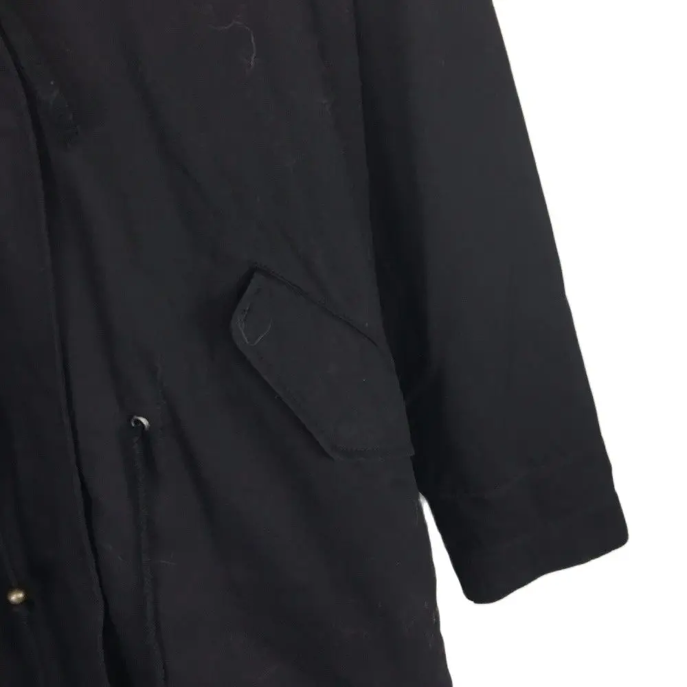 Mhnkro натуральная кожа зимняя модная длинная Черная оболочка большой воротник