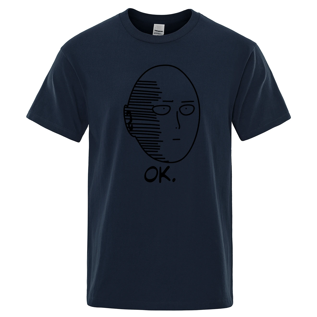 One Punch Man Saitama Sensei Мужская футболка с японским аниме хлопковая футболка Летняя Повседневная футболка с круглым вырезом Мужская Уличная Одежда Harajuku