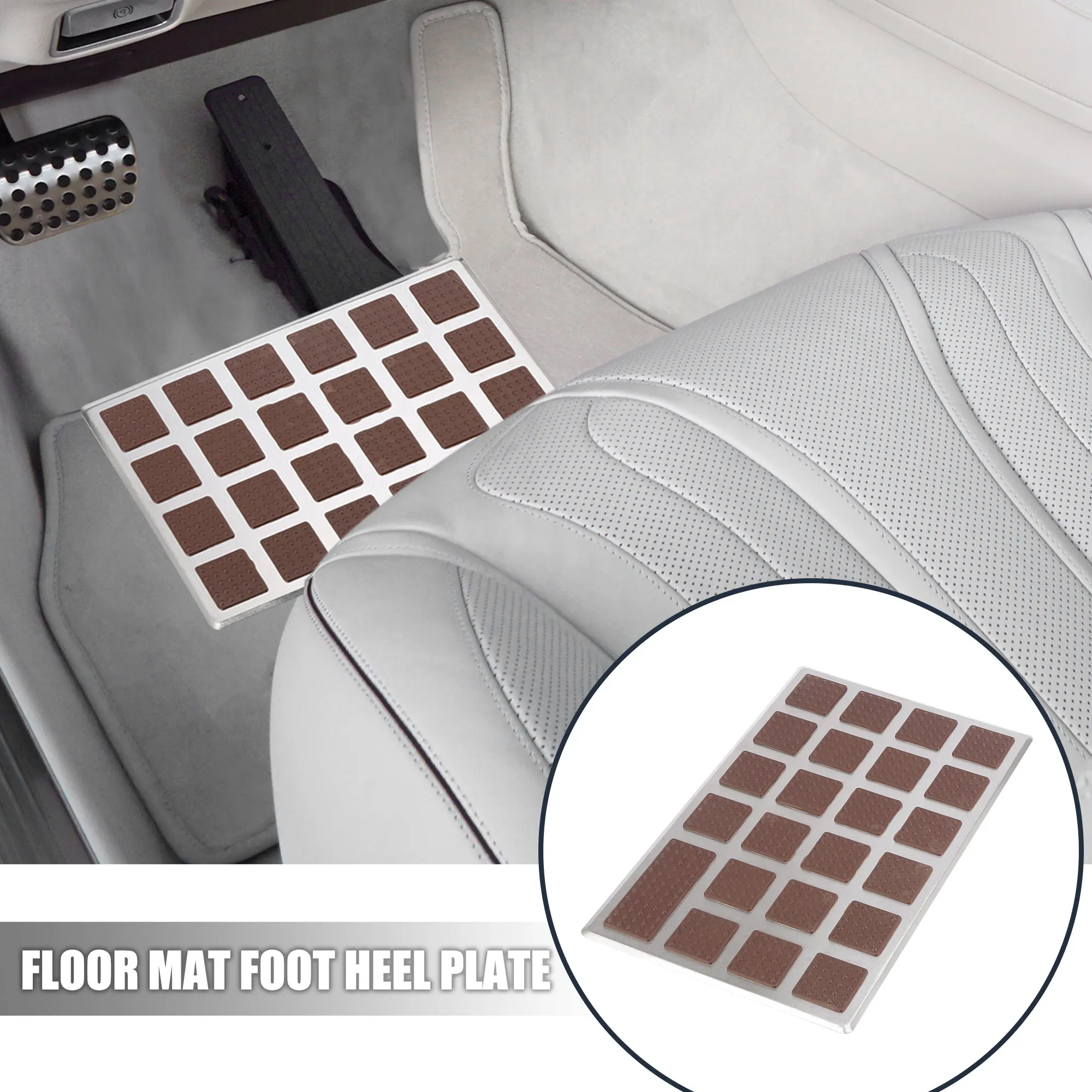 Uxcell 2 шт. ПВХ Нержавеющая сталь автомобиль грузовик коврик для ног пятки пластины