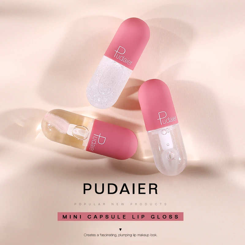 Мини 3D капсульный блеск для губ Pudaier с температурным изменением блестящая