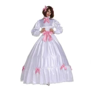 custom new pink bow sissy girl ball white dress bow belt dress