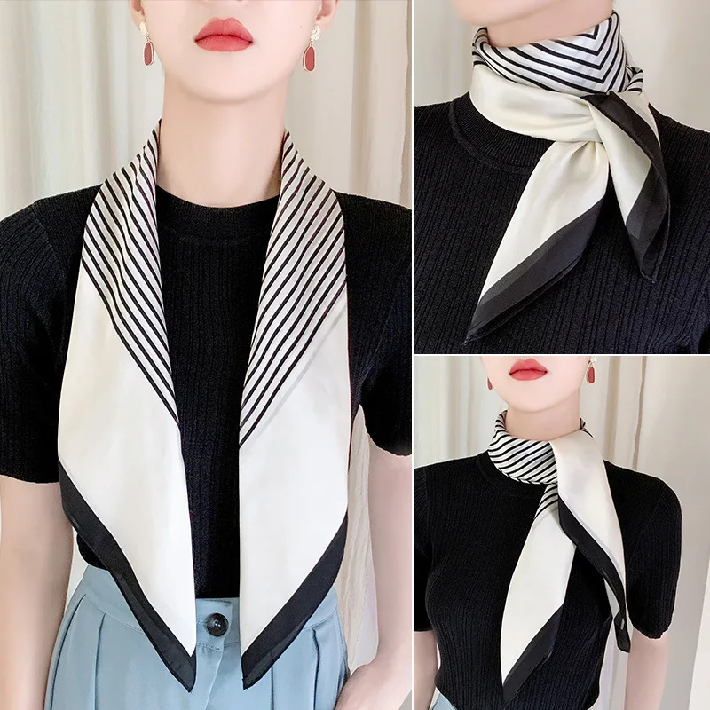 

Silk Scarf Spring and Summer New Small Square Towel Versatile Professional Scarf Printed Scarf