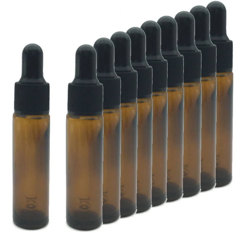 10pcs Amber 10 шт. 10 мл образец духов стеклянный флакон-капельница с чистым стеклом трубки-пипетки мини-сосуд для эфирных масел - Цвет: 10pcs Amber