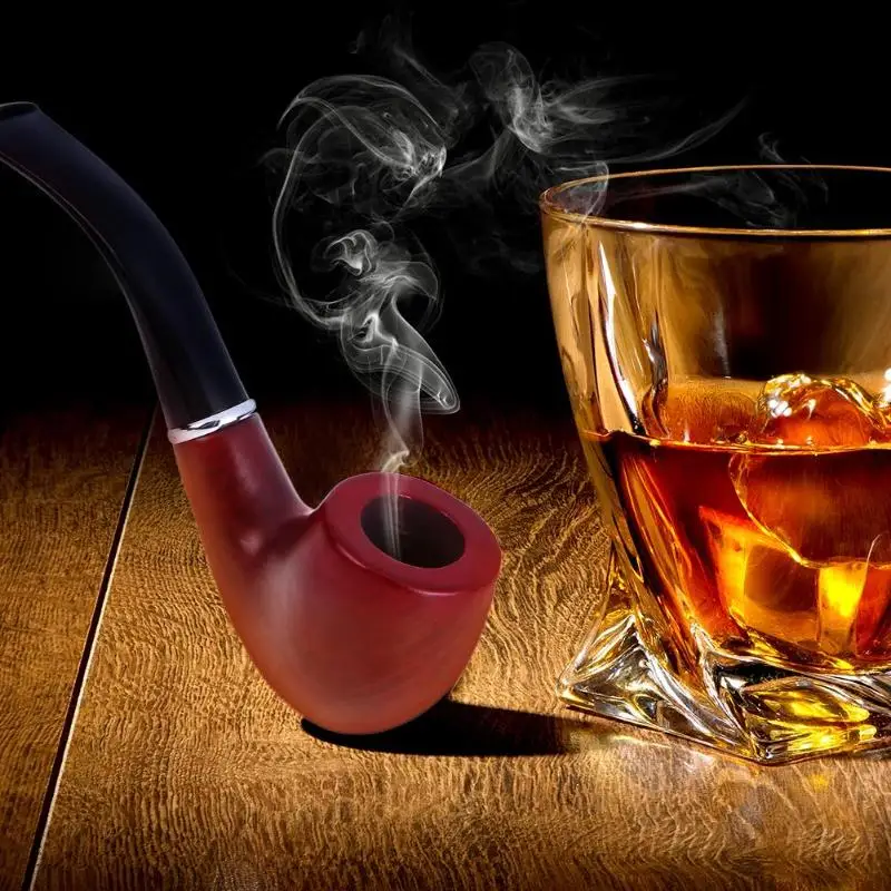 14 см Ретро курительная трубка из массива дерева ручной работы Коричневая