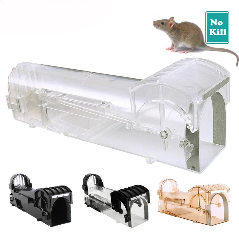 

1pcs Mouse Trap Humane Rodent Catcher Catches Mice Alive Transparent Smart Mouse Trap No Kill Live Catch Garden Supplies