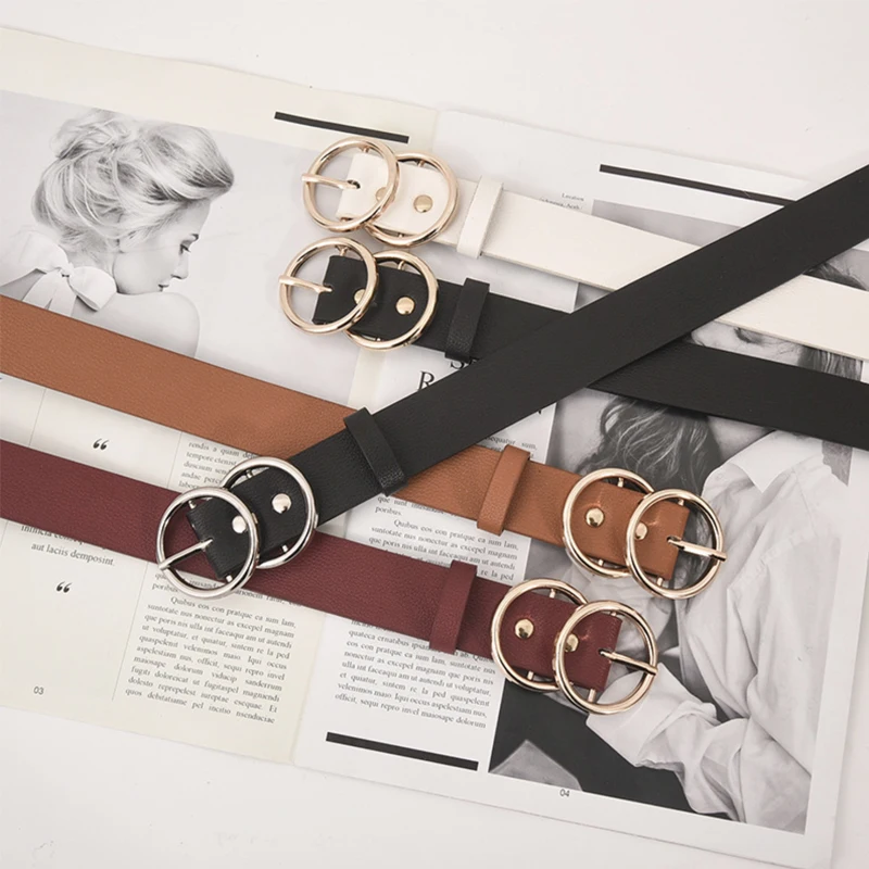 Ремень из экокожи Женский роскошный модный двухсторонний пояс для джинсов