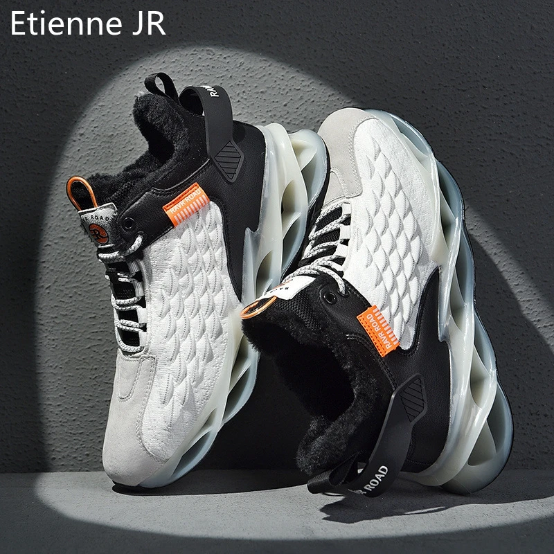 

Etienne Jr Men Spring Blade Sneakers Mesh Mid-Top Sports Shoes Casual Breathable Fish Scale Running Shoes Light Footwear