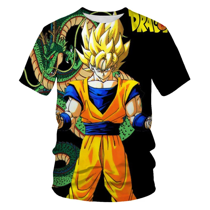 

2021anime Casual Outdoor Sports t-shirts t shirt for men Glowing Dragon Ball3D Printing Short Sleeve