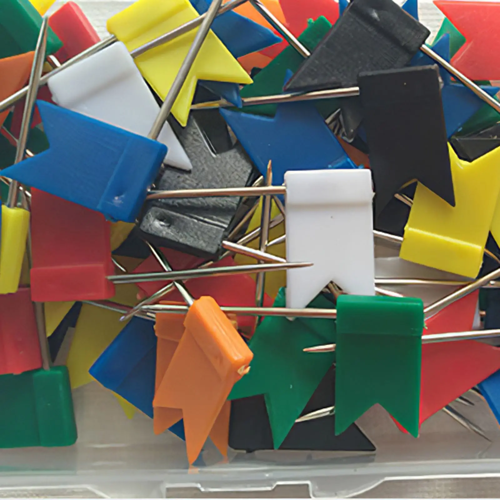 

Colorful Map Flag Push Pins Notice Tacks Steel Tacks With Plastic Flags Head For Travel Map Cork Board Bulletin (Random Color)