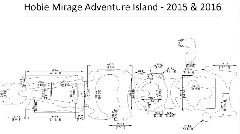 2015 2016 Hobie Mirage остров приключений Каяк Лодка EVA настил КОВРИКИ НАБОР 1/4&quot|Морское