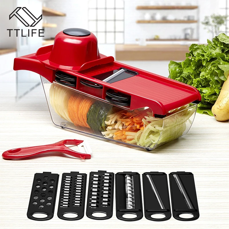 TTLIFE овощерезка ручная овощерезка с 3 Нержавеющая сталь лезвия лук картофель морковь Терка Кухонный инвентарь для тонкой нарезки