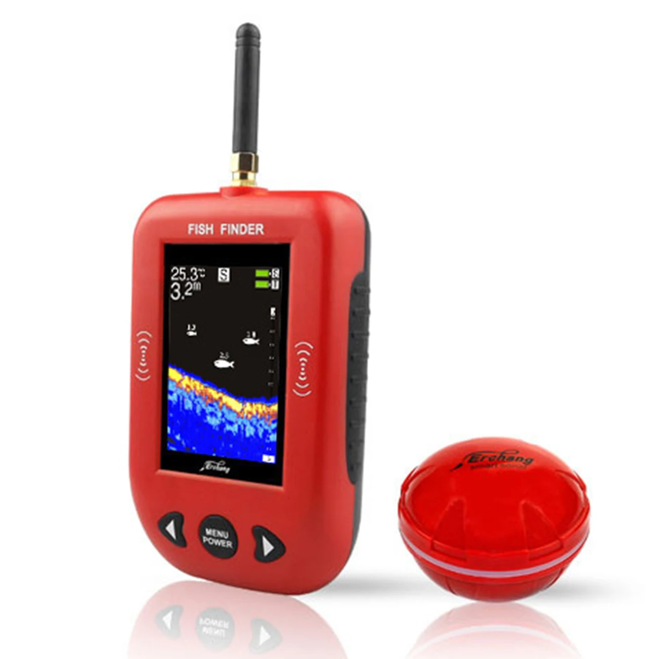 Ручной рыболокатор портативный беспроводной эхолот датчик глубины рыболовное