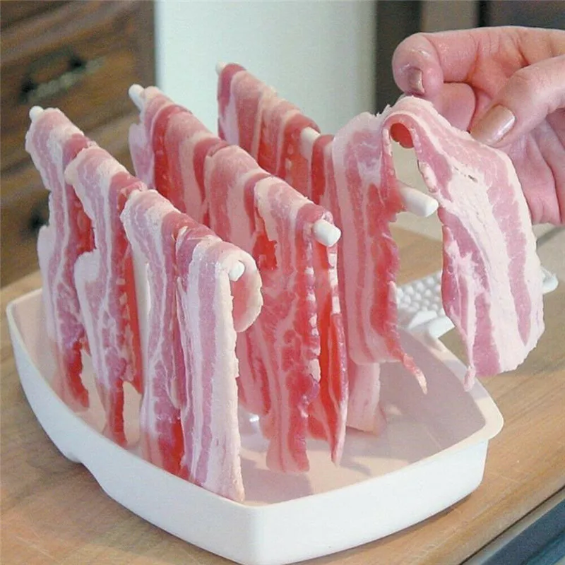

Bacon Rack Hanger Cooker Tray for Cook Bar Crisp Microwave Breakfast Meal Home Dorm Use Tools Bacon Cooker Cooking Tool