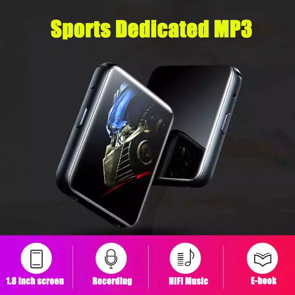 Мини Спортивный Портативный Bluetooth 5,0 mp3-плеер с металлической задней клипсой 1,8 дюймов HD экран Встроенный динамик высокое качество воспроизведения музыки
