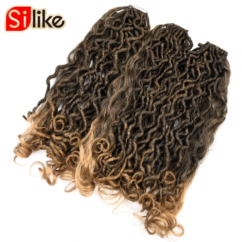 

18 Inch Boho Locs Hair Handmade Dreads Crochet Faux Locs with Curl Ends Synthetic Crochet Braiding Hair for Women