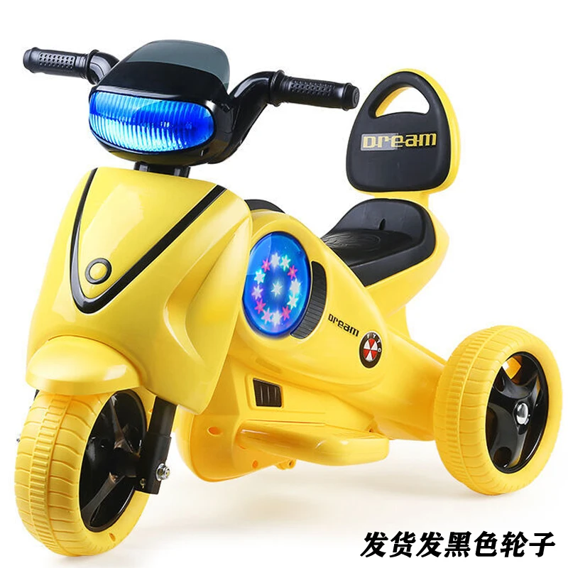 Детский Электрический мотоцикл трехколесный велосипед может сидеть на