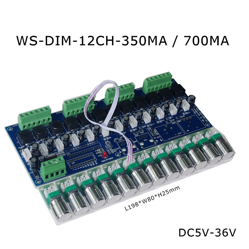 

12CH 350MA 700MA Constant Current Controller DMX 512 Constant 12 Channel Decoder Dimmer for LED Strip Lights Lamp WS-DIM-12CH