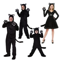 halloween adult kids black cat costume cosplay animal black cat parent child stage performance costumes