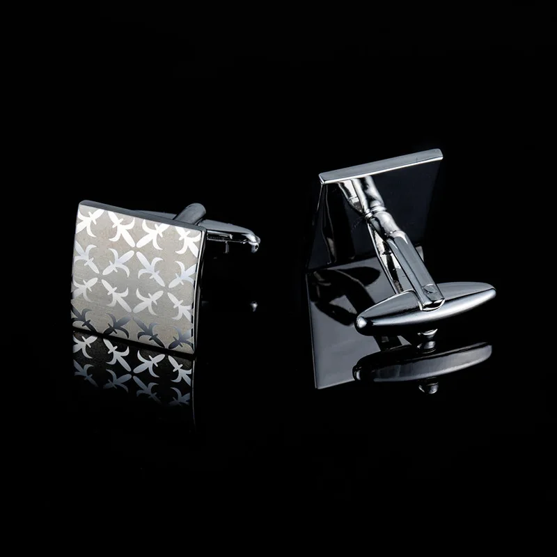 Gemelos Classic Silver-color Laser Copper Men's Cufflink Luxury Gift Party Wedding Suit Shirt Button Cuff Links 197 | Украшения и