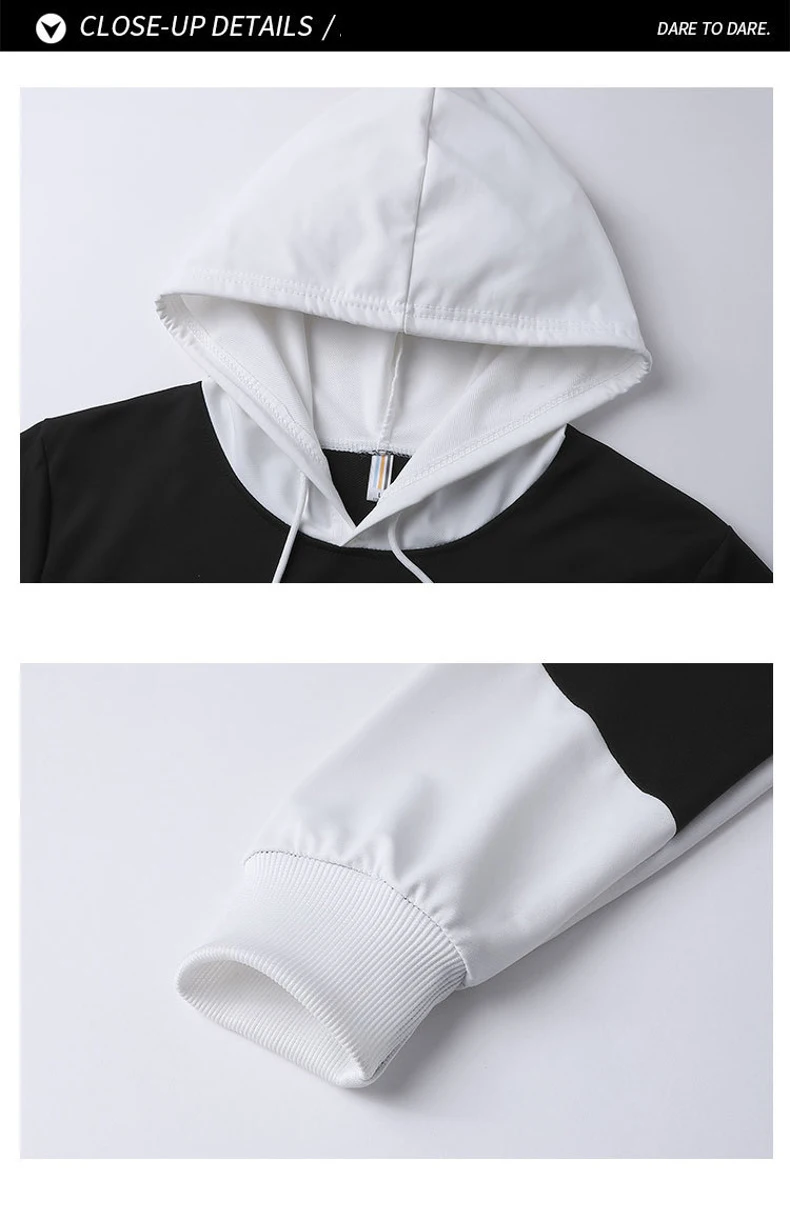 Синий спортивный костюм с капюшоном в стиле кэжуал Мужская Осенняя спортивная