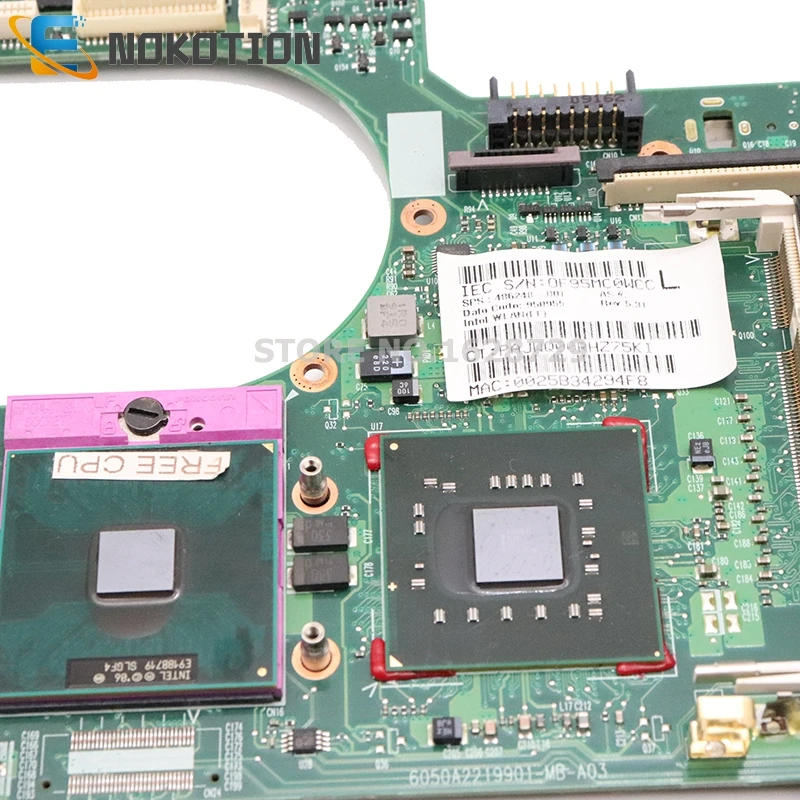 NOKOTION для материнской платы ноутбука hp 6530B 6730B 486248-001 6050a22901-mb-a03 материнская плата DDR2 Бесплатный процессор