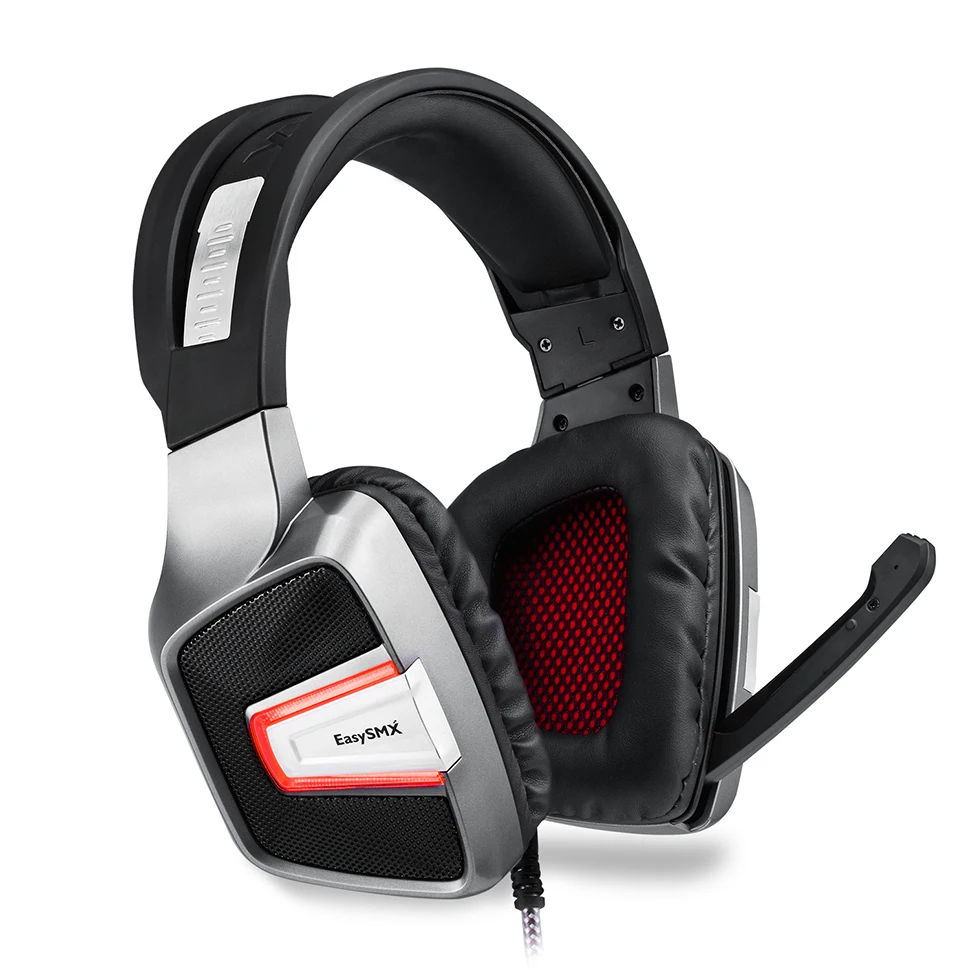 EasySMX ESM-G291 Игровые наушники, гарнитура для видеоигр со скрытым микрофоном басовая Вибрация наушники USB для ПК PS4 геймеров