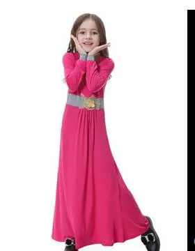 1 шт./лот, традиционная детская одежда, Модное детское мусульманское платье для девочек, повседневное длинное шелковое облегающее мусульман...