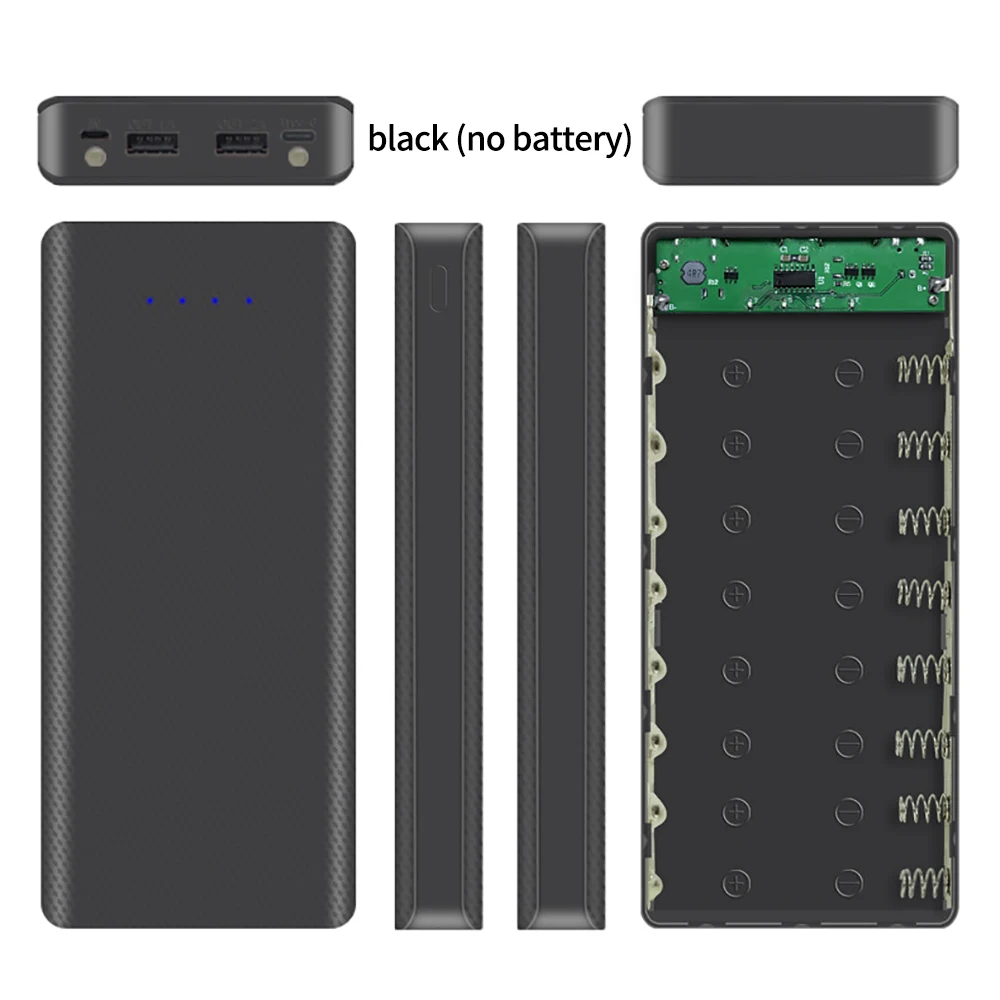 Oaoyeer 5 в двойной USB 8*18650 Внешний Аккумулятор Тип C аккумулятор мобильный телефон