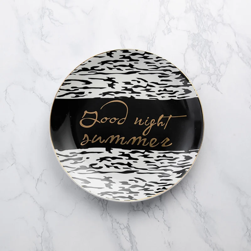 Керамическая тарелка в скандинавском стиле блюдо вестерн столовые приборы для