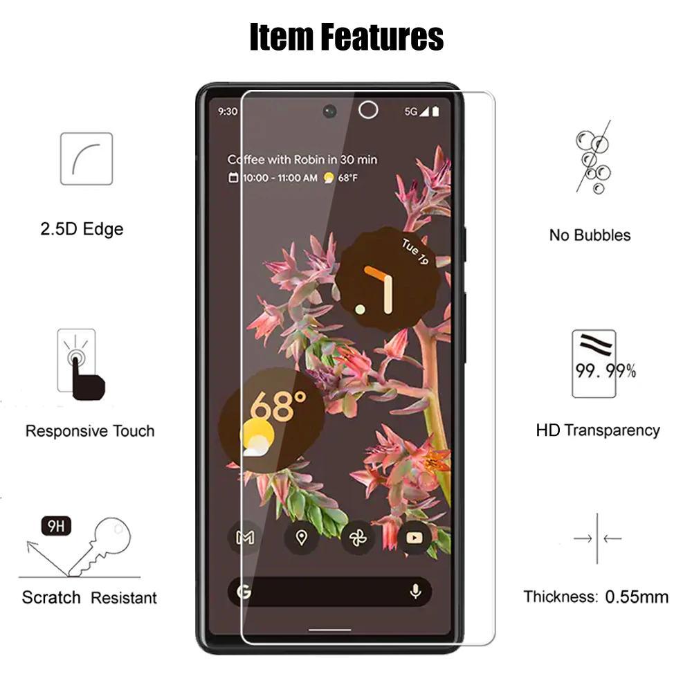 for google pixel 6 premium tempered glass screen protector protective film hd clear protecting guard free global shipping