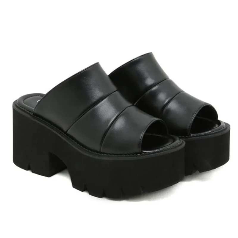 Женские сандалии на платформе 8 см повседневные босоножки без шнуровки высоком