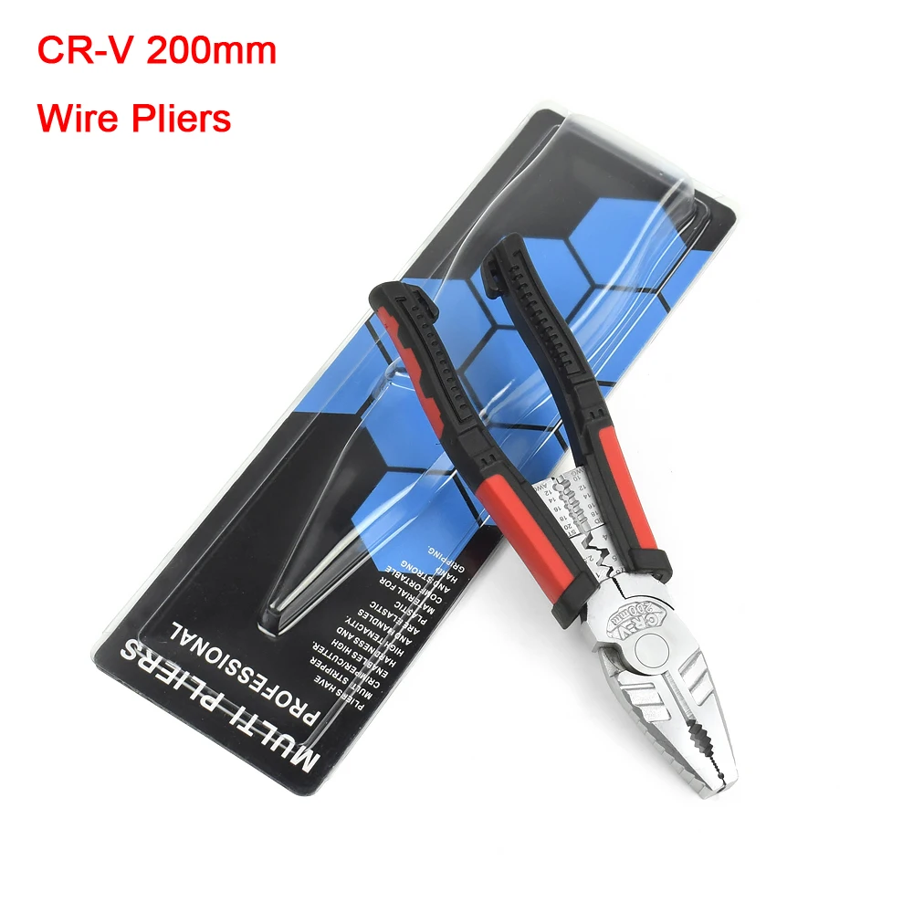 CR-V3A Pliers NEWACALOX " Мультитул Длинные плоскогубцы для зачистки проводов Бокорезы Плоскогубцы обжимной инструмент кусачки торцевой резки DIY ручной инструмент - Цвет: CR-V3A Pliers