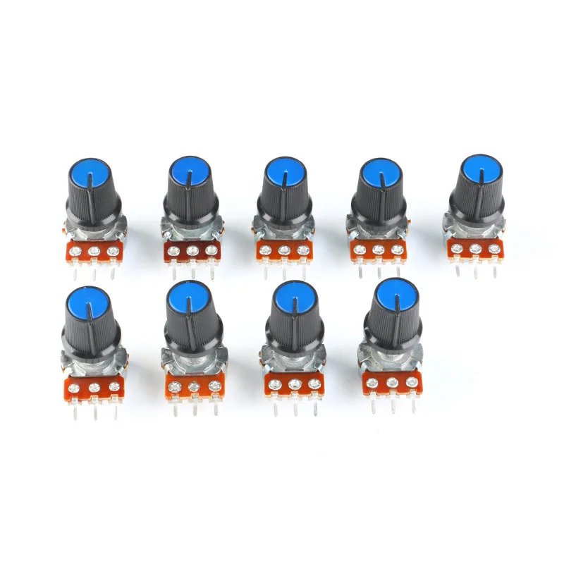 9 шт. потенциометр резистор Линейный Конус поворотный 1K 2K 5K 10K 20K 50K 100K 500K 1 м гайка