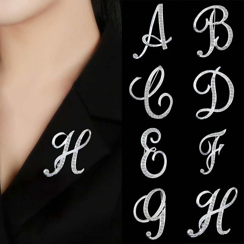 Женская Брошь с 26 буквами Классическая кристаллами аксессуары для одежды 2019|clothing