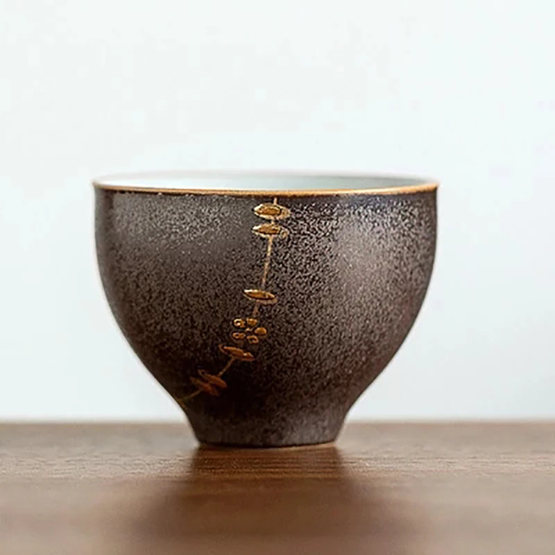 Высокое качество Ретро ржавчины с двойным остеклением Золото керамическая чашка