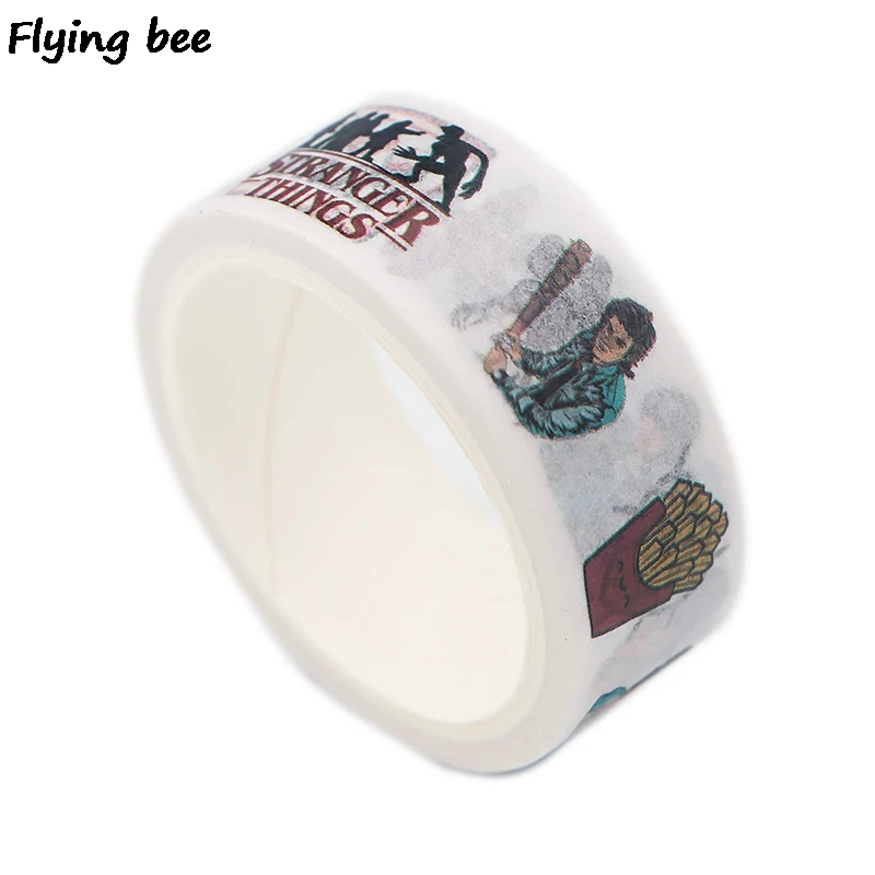 Flyingbee 15 мм X 5 м странные вещи ТВ шоу васи лента бумага DIY декоративная клейкая лента, Канцелярия маскировки Ленточные принадлежности X0503