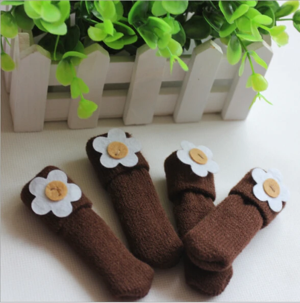 Двойной толстый вязаный обеденный стол стул для ног носки табурет коврик