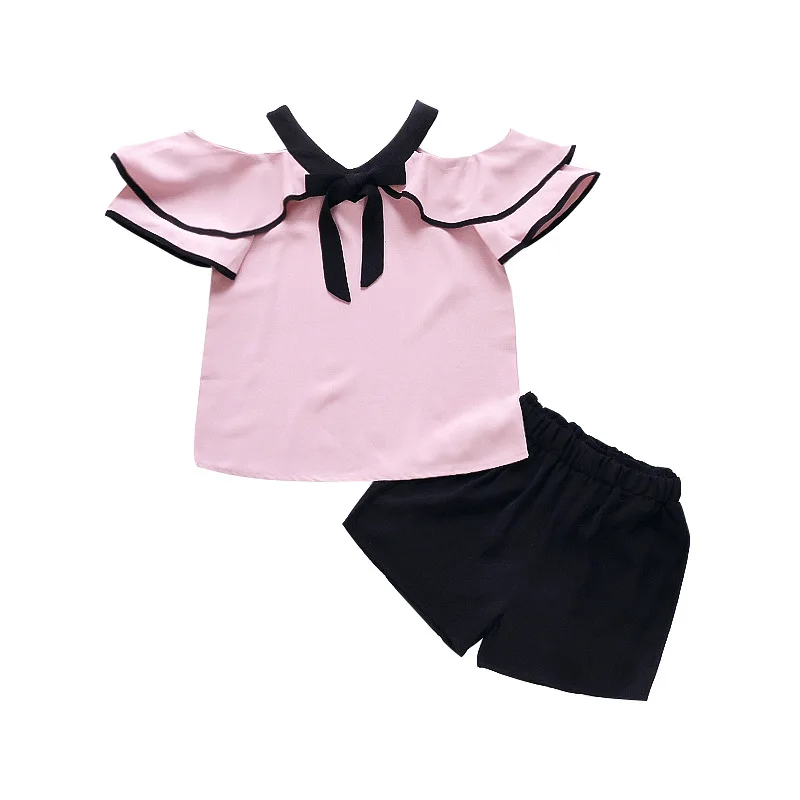 

2021New summer girl cloth +short pants 2pc/set girls baby children summer fashion clothes hot sales