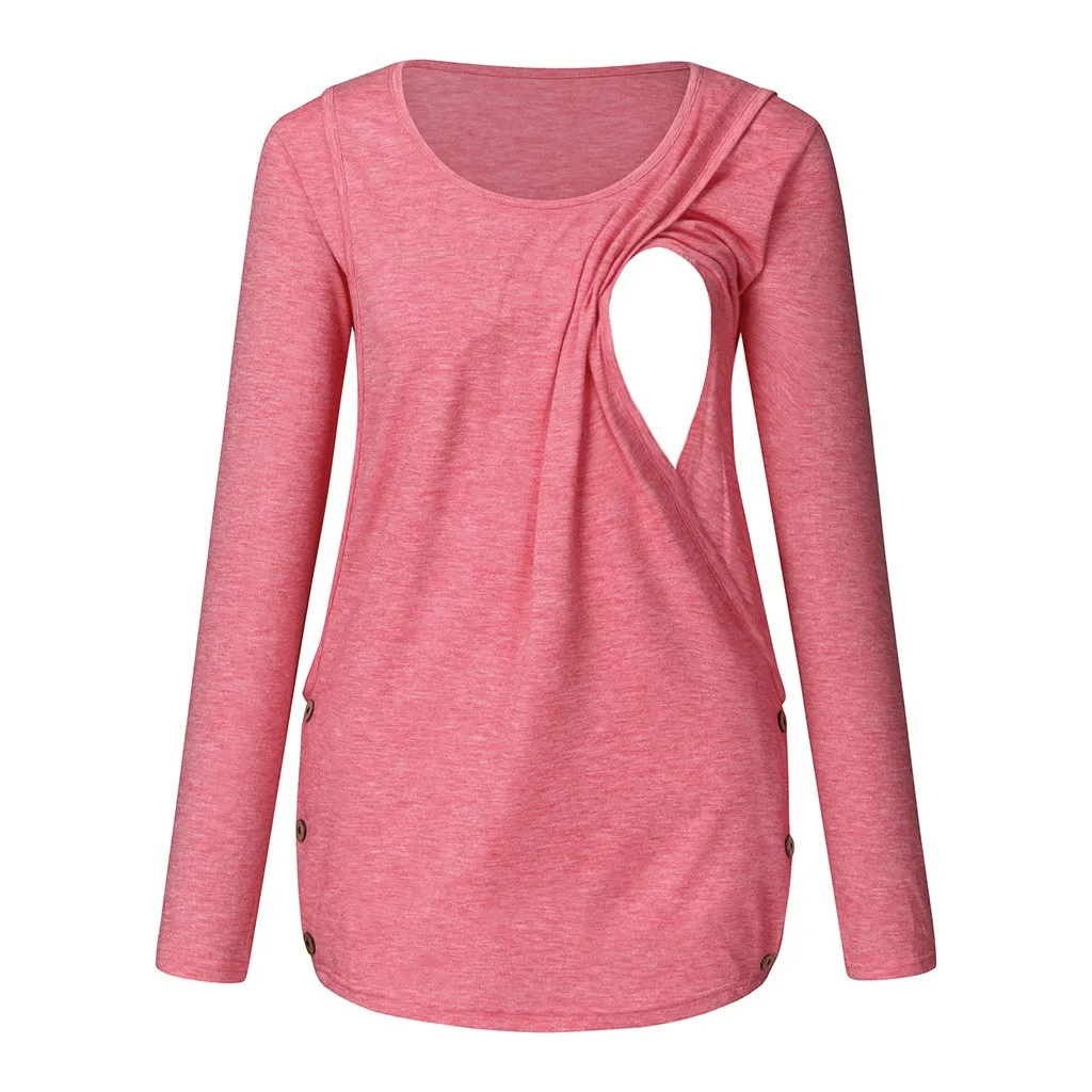 Топ для кормящих женщин с длинным рукавом футболка грудного вскармливания