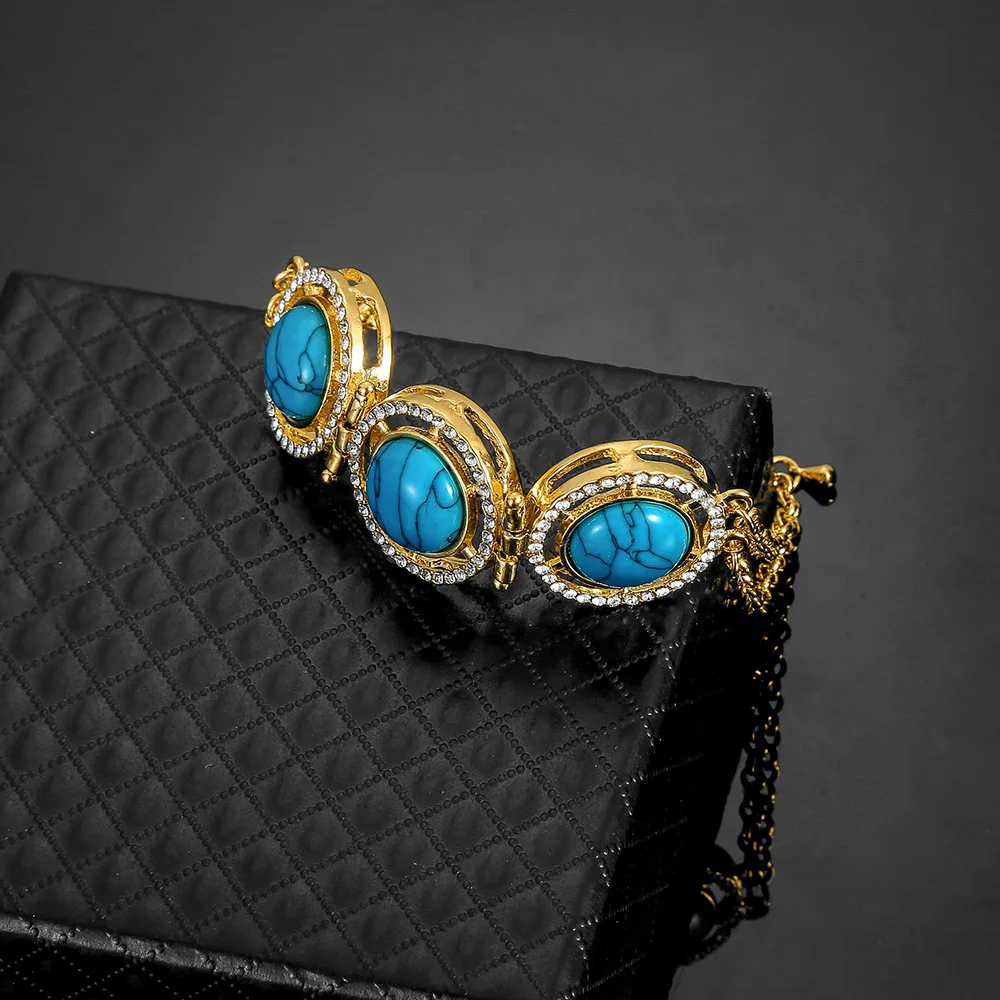 Топ Хрустальный мужской турецкий аллах ювелирные изделия браслет золотой цвет