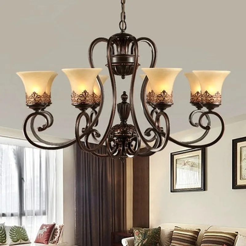 Роскошный классический железная люстра освещение для гостиной спальни
