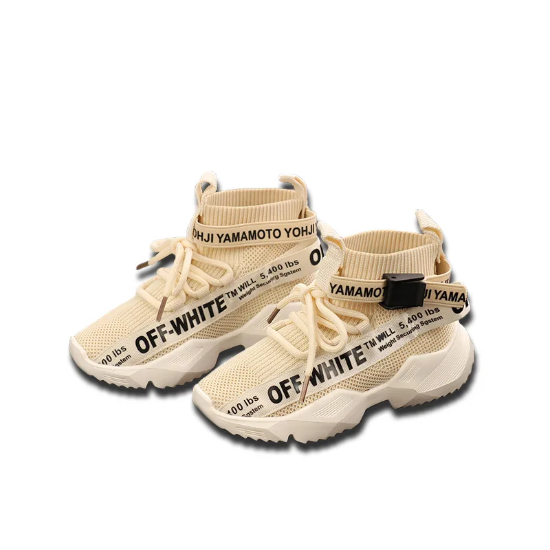 2020 Весенняя детская сетчатая обувь с буквенным принтом Дышащие носки для