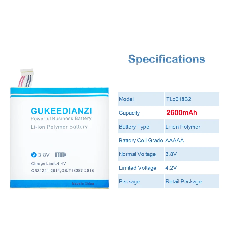 GUKEEDIANZI TLp018B2 2600 мАч аккумулятор для телефона Alcatel One Touch Idol OT 6030 6030d 6030X Snap 7025 7025D TCL S820