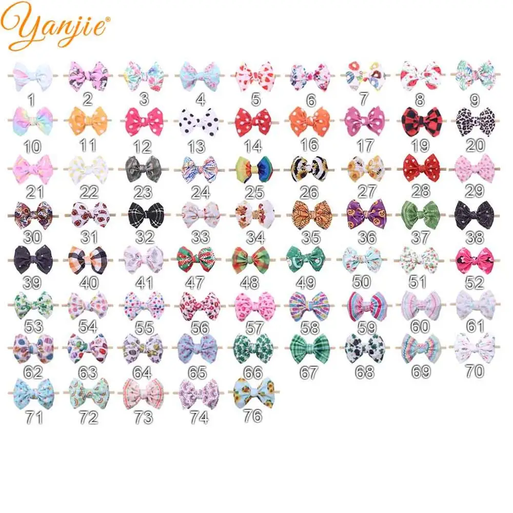 Цветочные нейлоновые повязки на голову 2020 Новинка Рождество 4 5 ''банты для