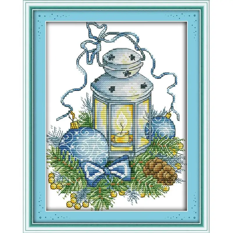 Joy Sunday синие новогодние огни Счетный крест Stitch11 и 14CT DIY вышивка рукоделие Наборы