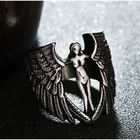 Кольцо в винтажном стиле с ангел-хранитель с крыльями перьями для мужчин и женщин