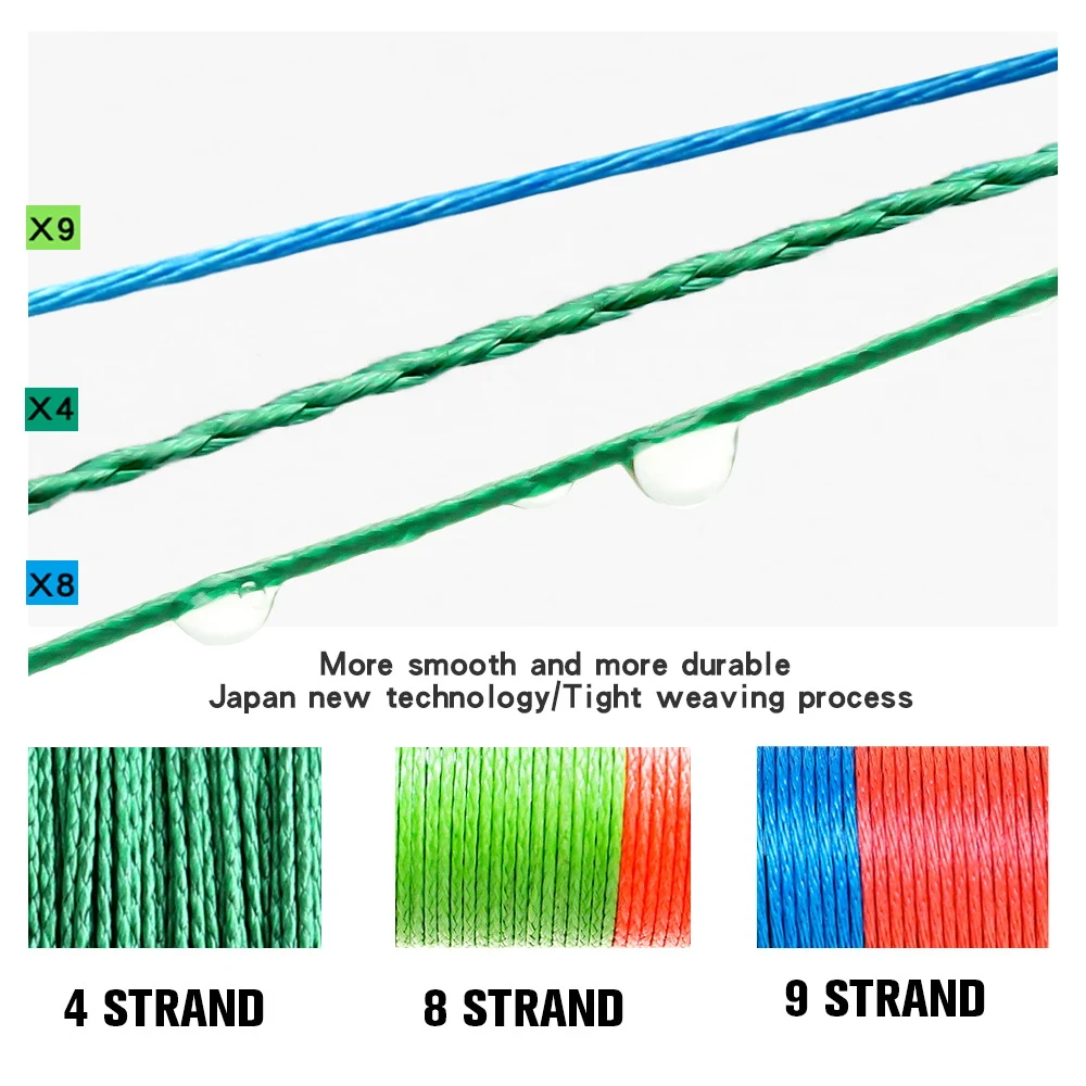 

Braid Fishing line 9 Strands 8 Strands 4 Strand line Multifilament Wire Carp Fishing 500M 300M Japan Multicolor Super Strong